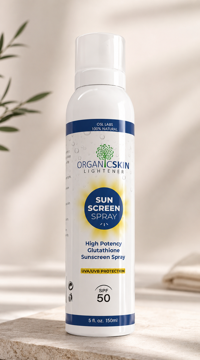 High Potency Glutathione Sunscreen Spray – Organic Skin Lightener